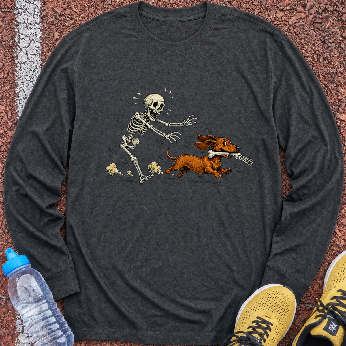 Stop! Long Sleeve - Dark Heather