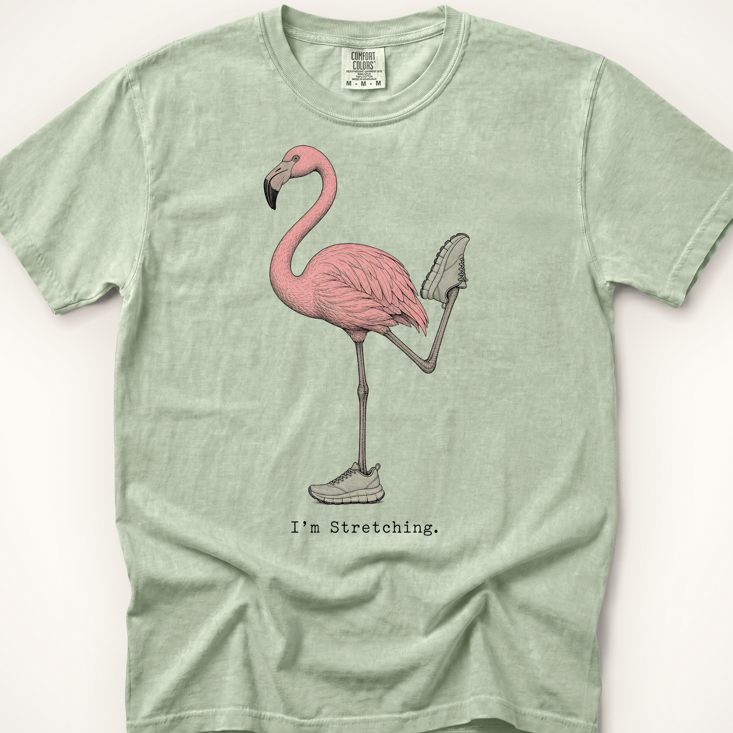 Stretching Flamingo T-Shirt - Bay