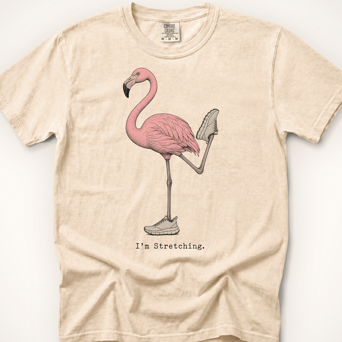 Stretching Flamingo T-Shirt - Ivory