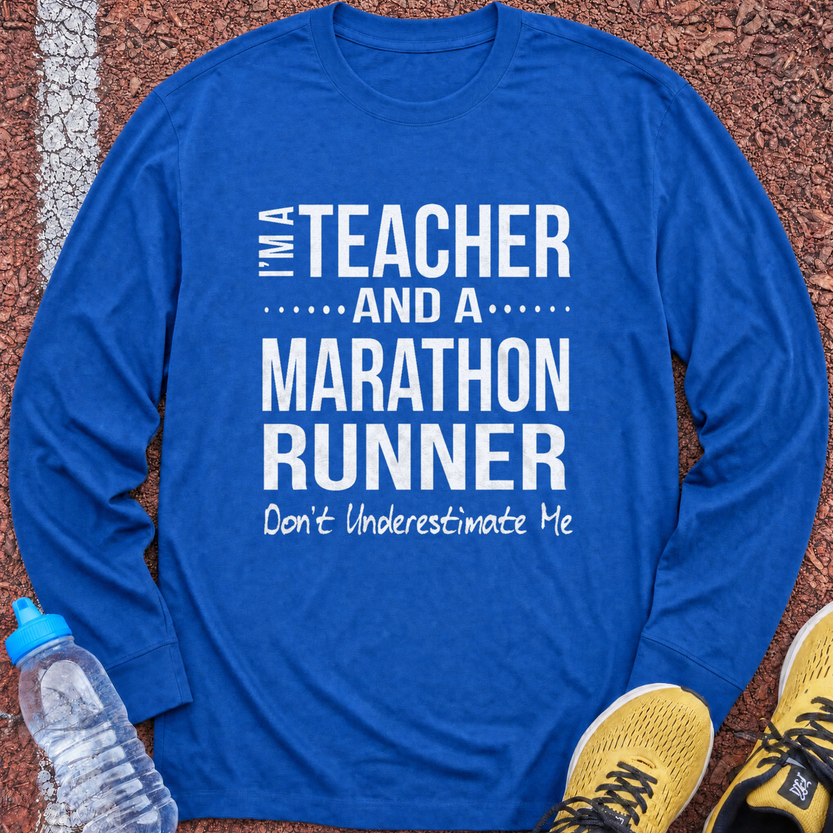 Teacher and Marathon Runner Long Sleeve - Royal