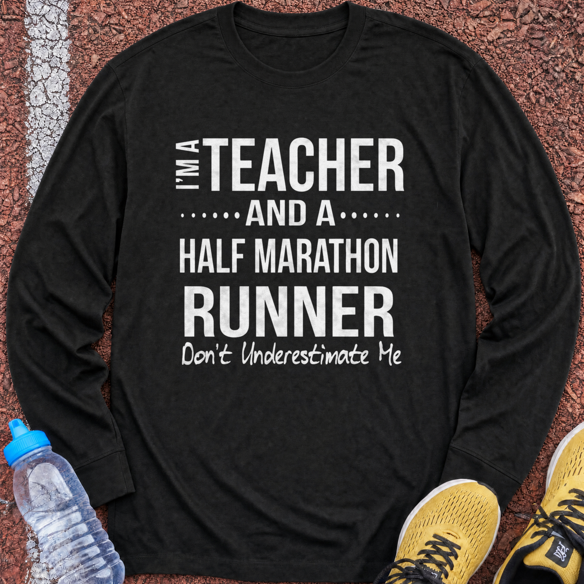 Teacher and Half Marathoner Long Sleeve - Black