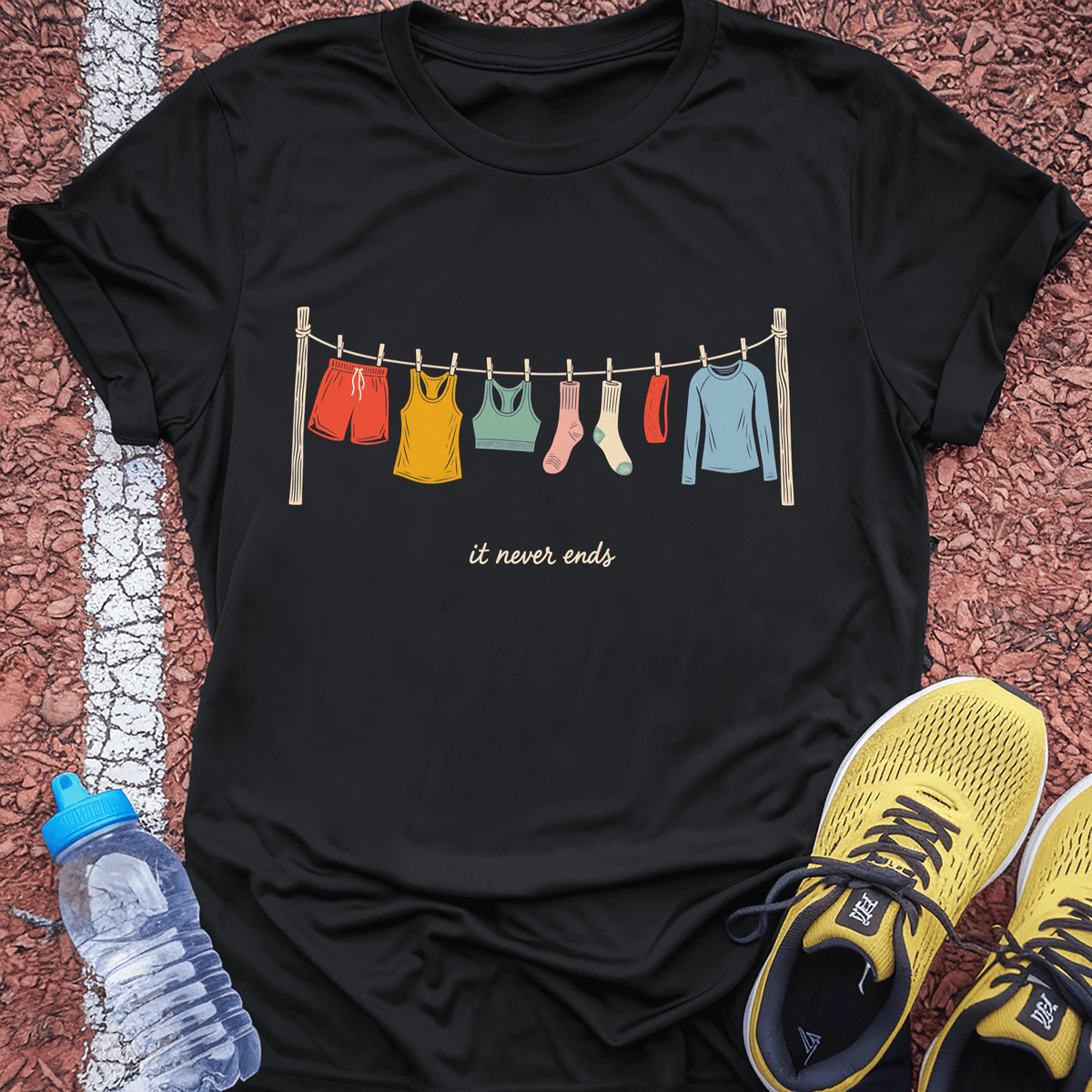 The Laundry Never Ends T-Shirt - Black