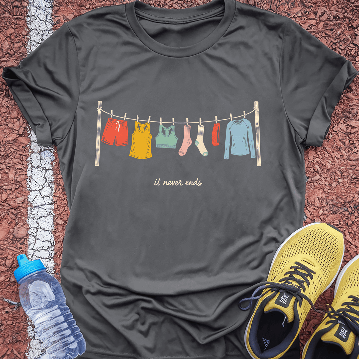 The Laundry Never Ends T-Shirt - Charcoal
