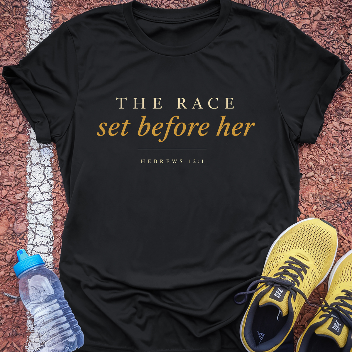 The Race Set Before Her T-Shirt - Black