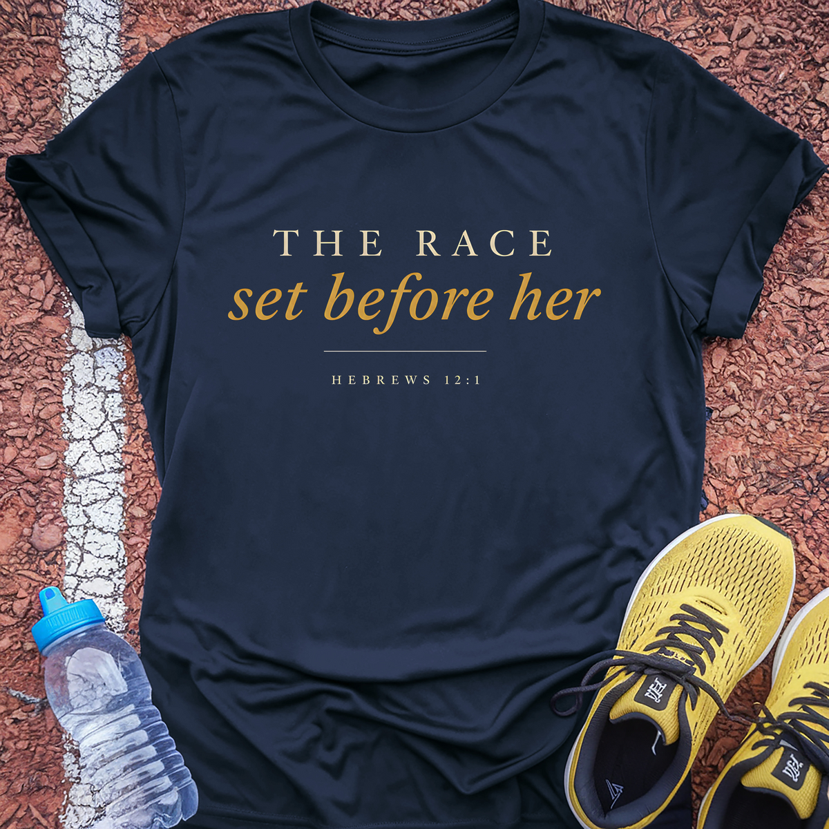 The Race Set Before Her T-Shirt - Navy
