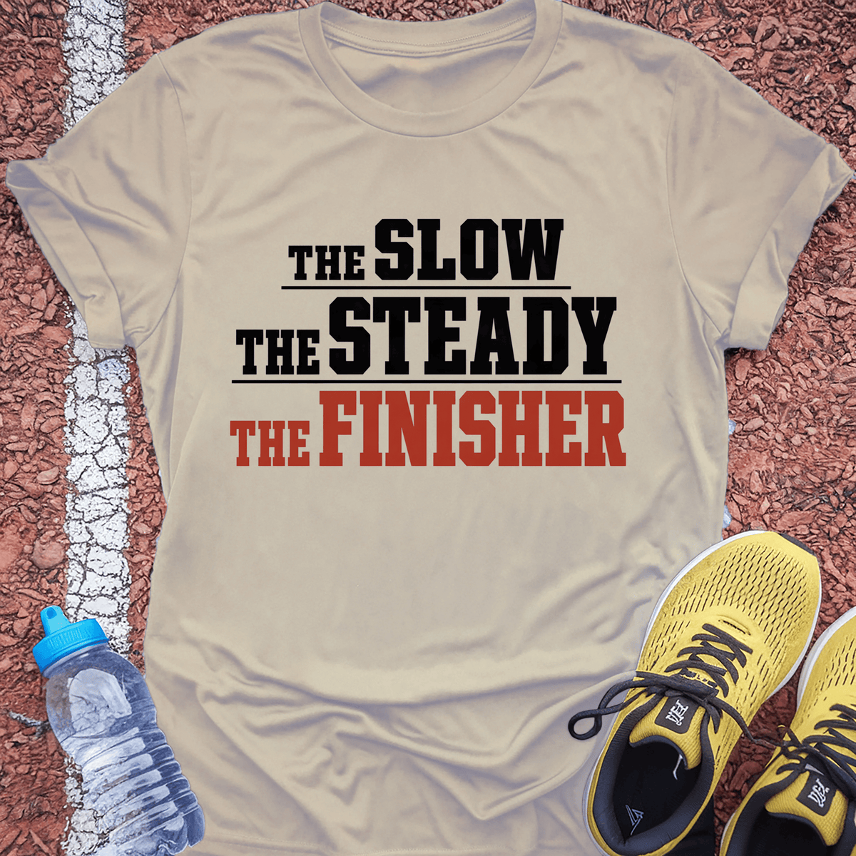 The Slow The Steady The Finisher T-Shirt - Sand