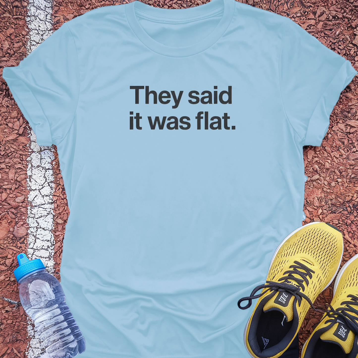 They Said It Was Flat T-Shirt - Light Blue