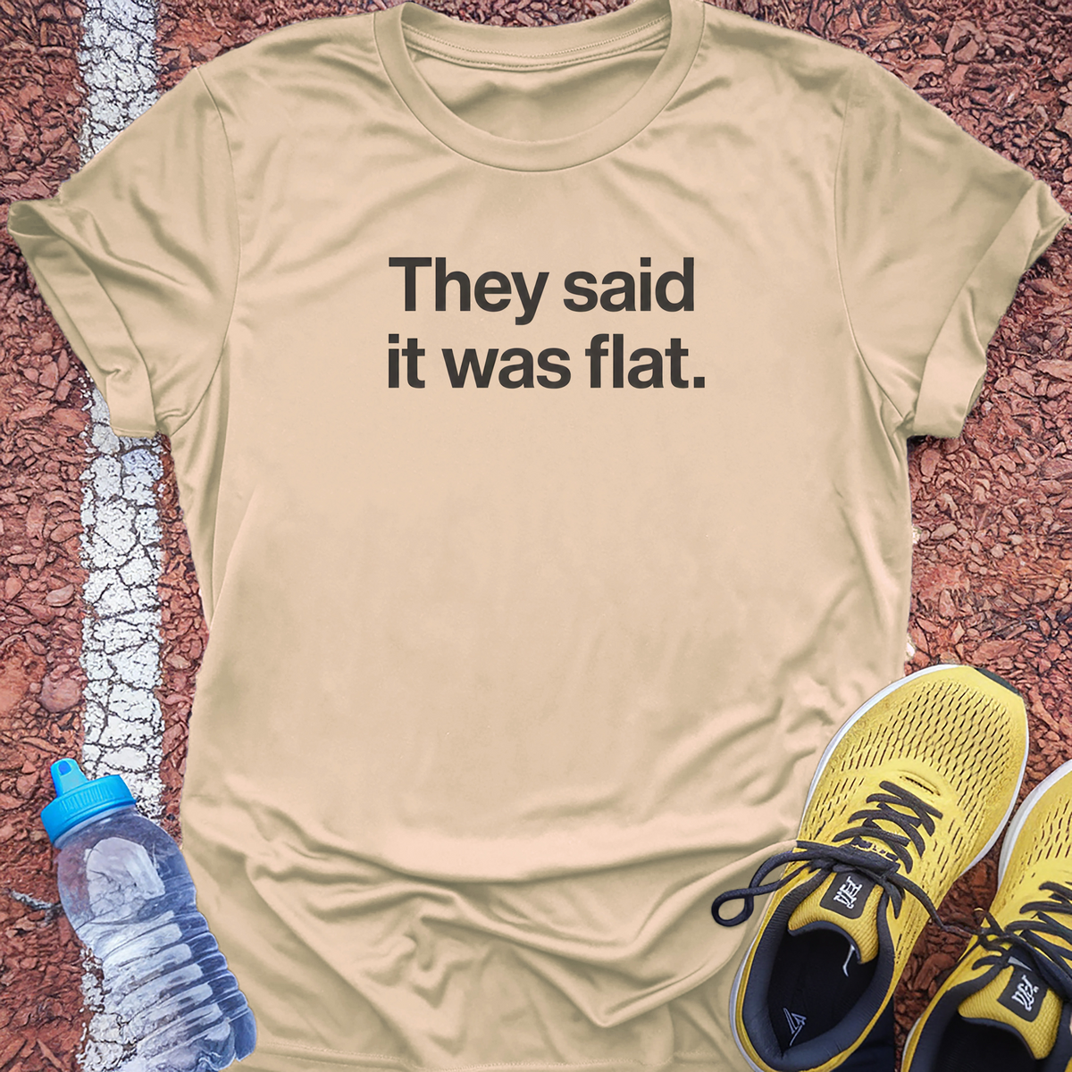 They Said It Was Flat T-Shirt - Natural