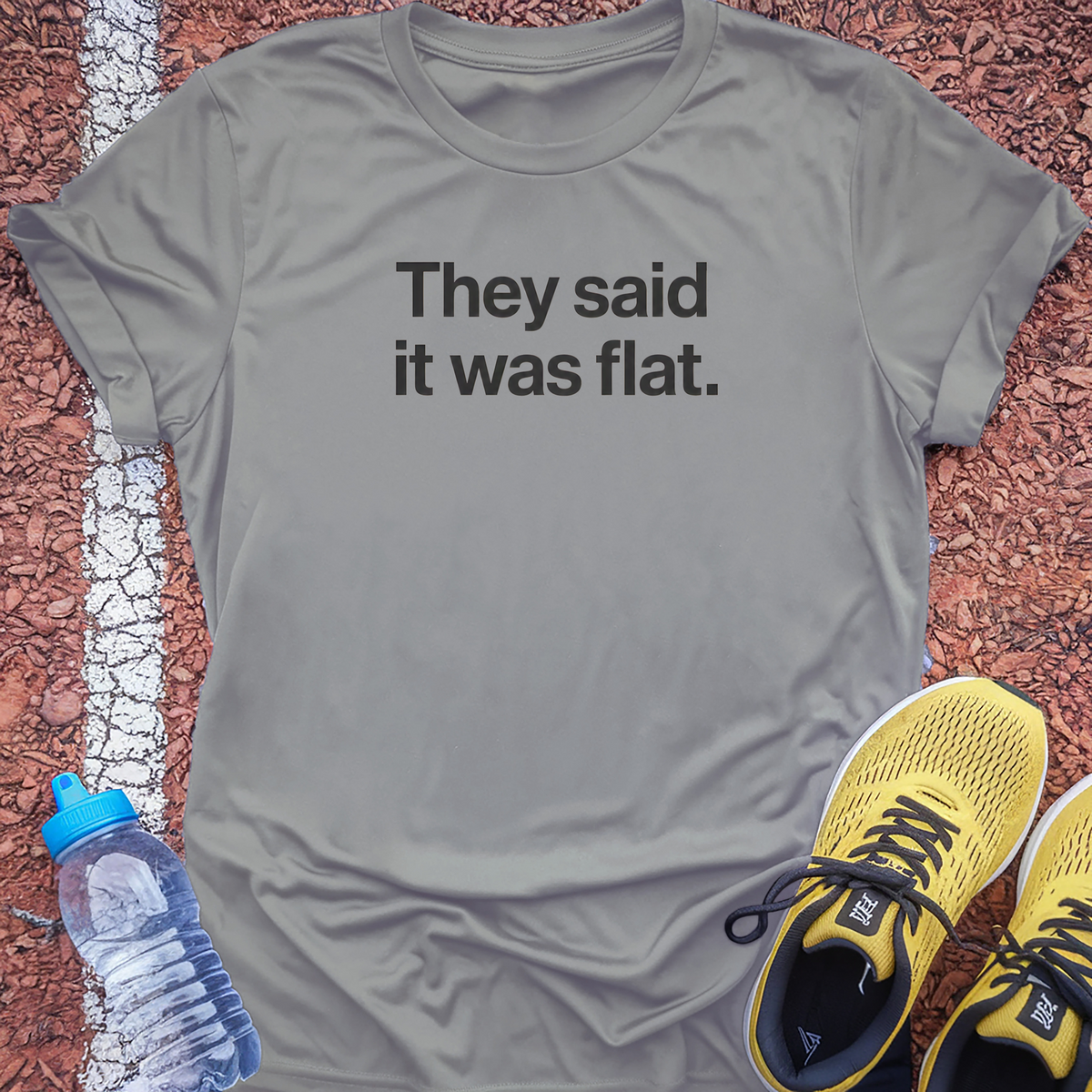 They Said It Was Flat T-Shirt - Sport Grey