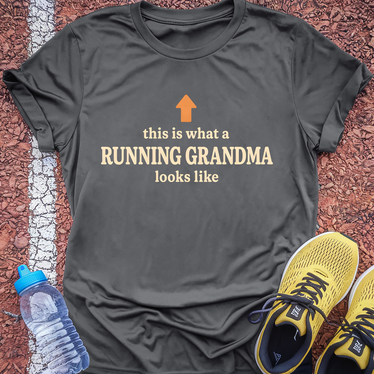 This Is What A Running Grandma Looks Like T-Shirt - Charcoal
