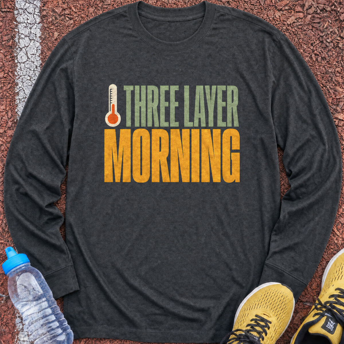 Three Layer Morning Long Sleeve - Dark Heather