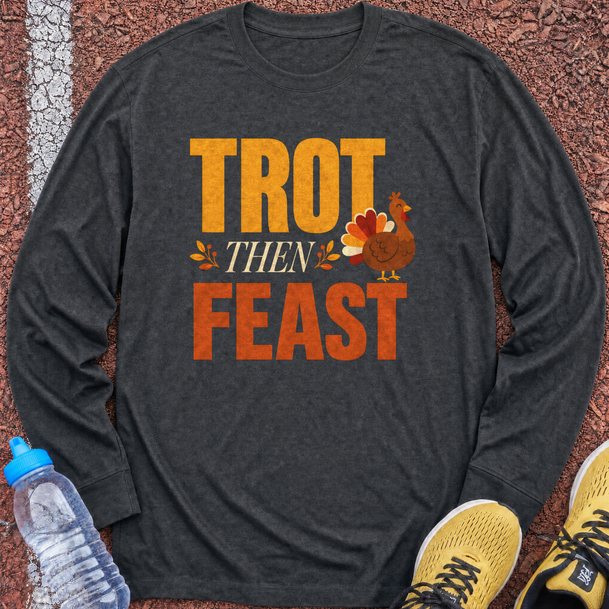 Trot Then Feast Long Sleeve - Dark Heather