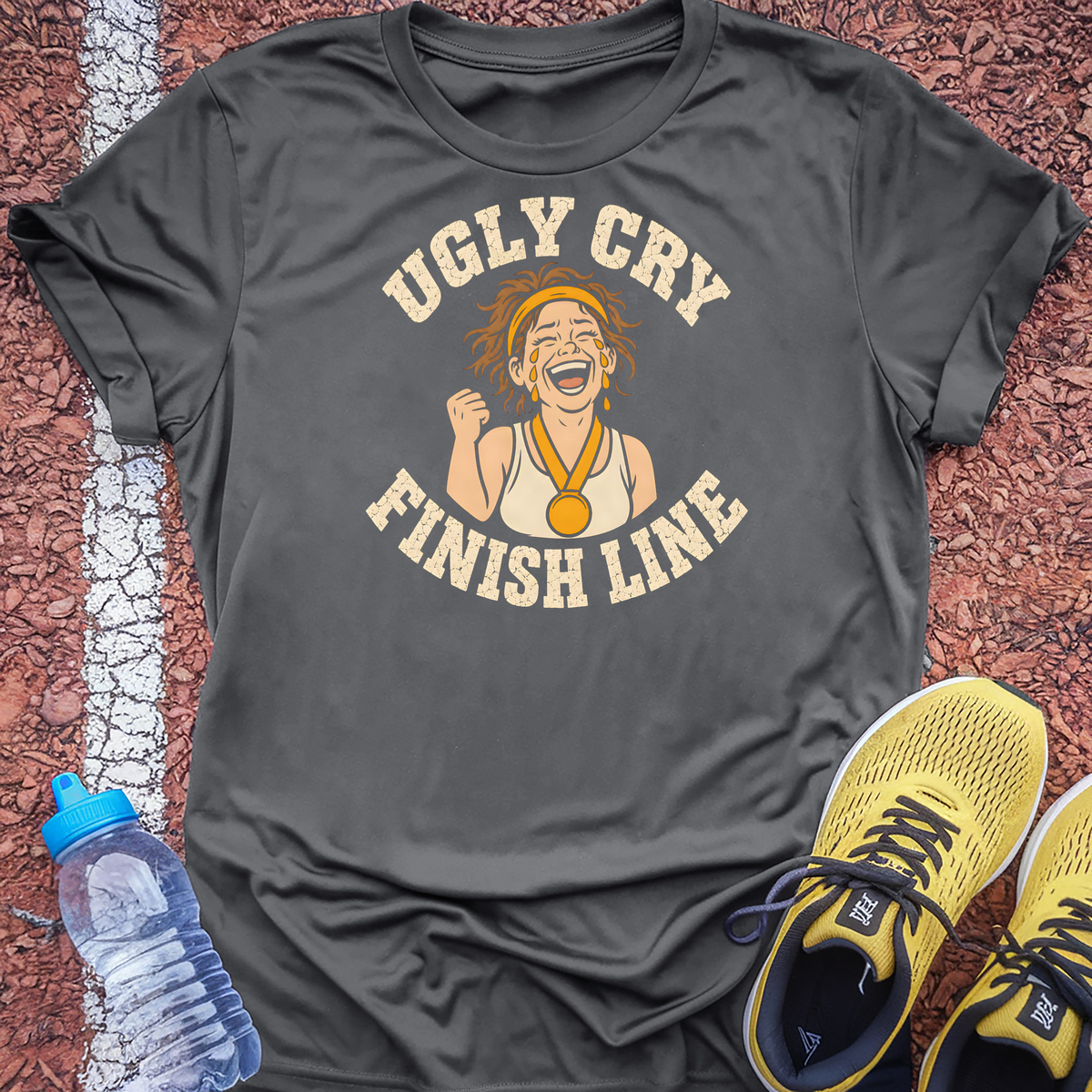 Ugly Cry Finish Line Tech Tee - Grey Concrete