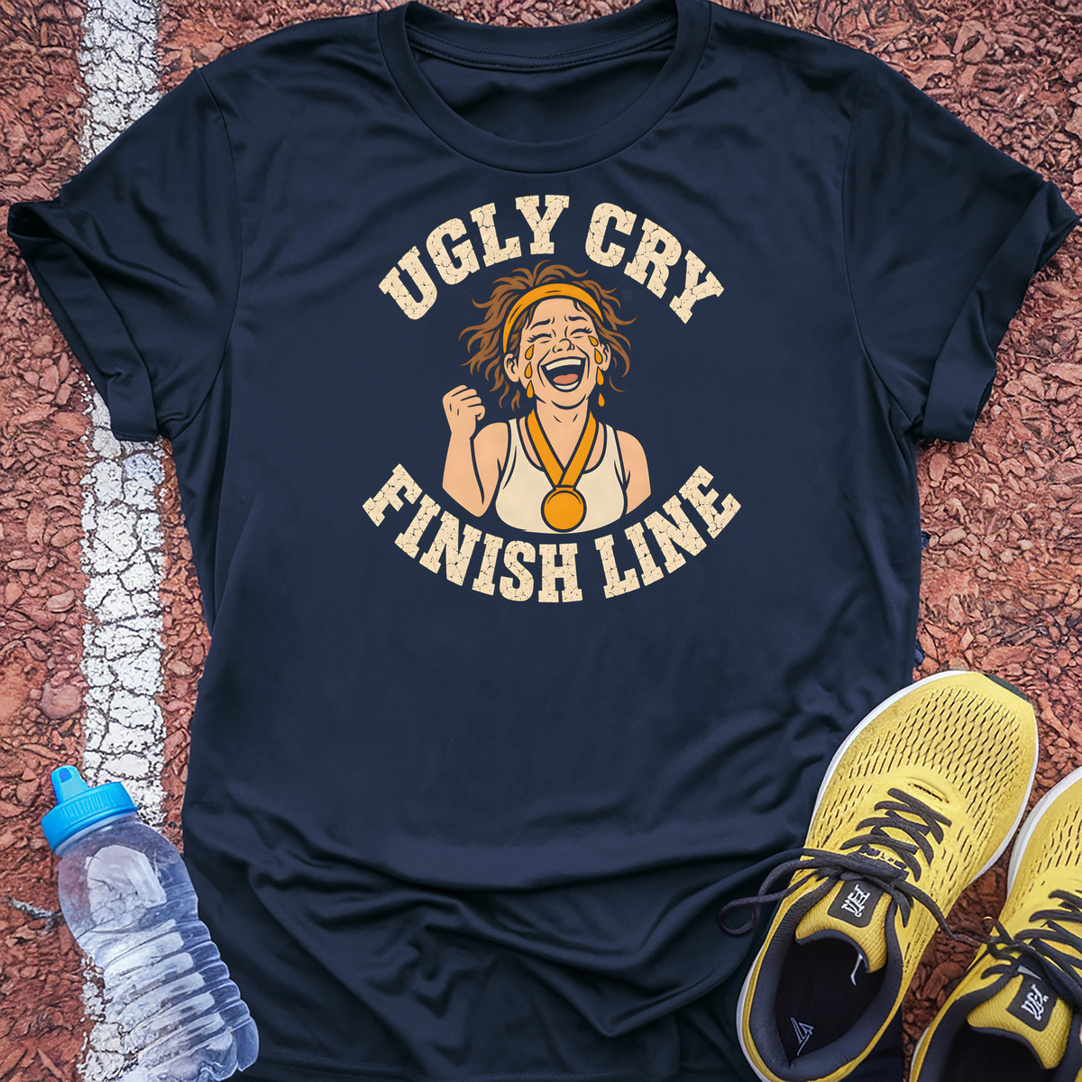 Ugly Cry Finish Line Tech Tee - True Navy