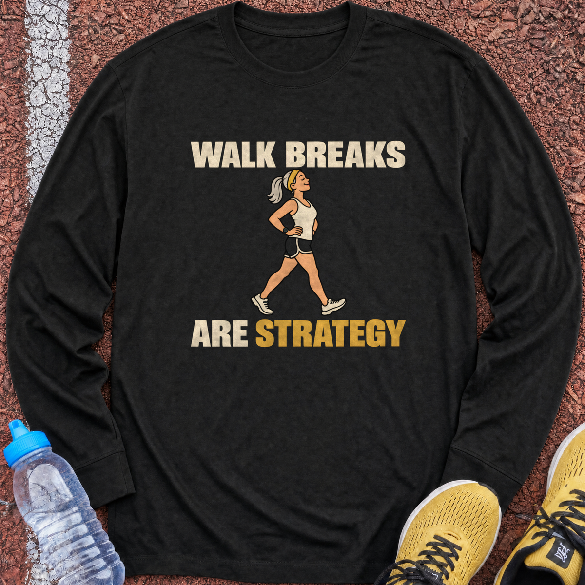 Walk Breaks Are Strategy Long Sleeve - Black