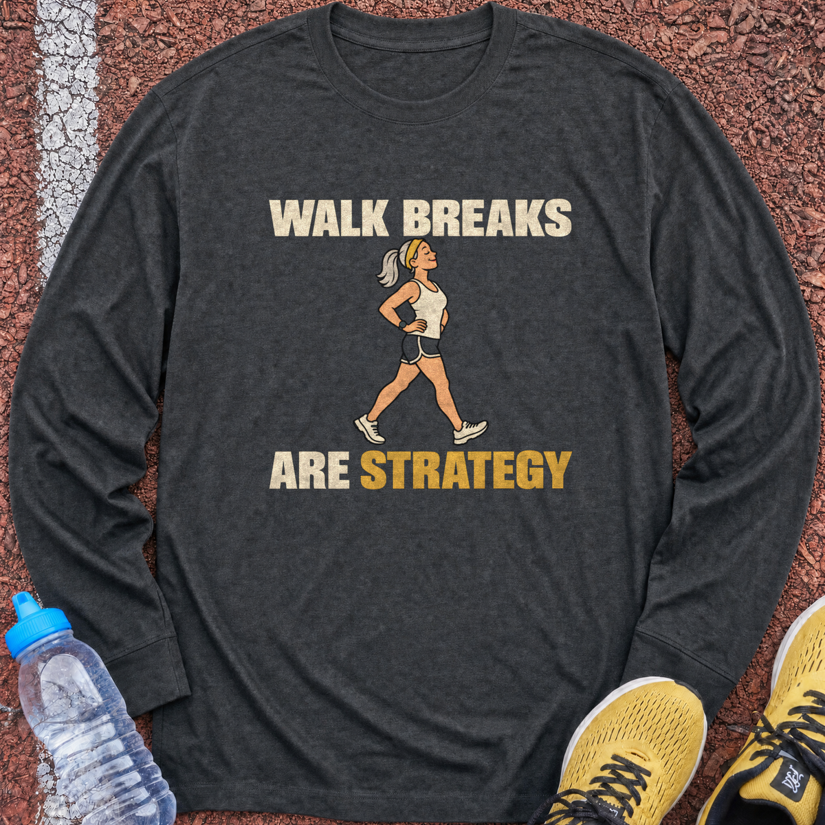 Walk Breaks Are Strategy Long Sleeve - Dark Heather