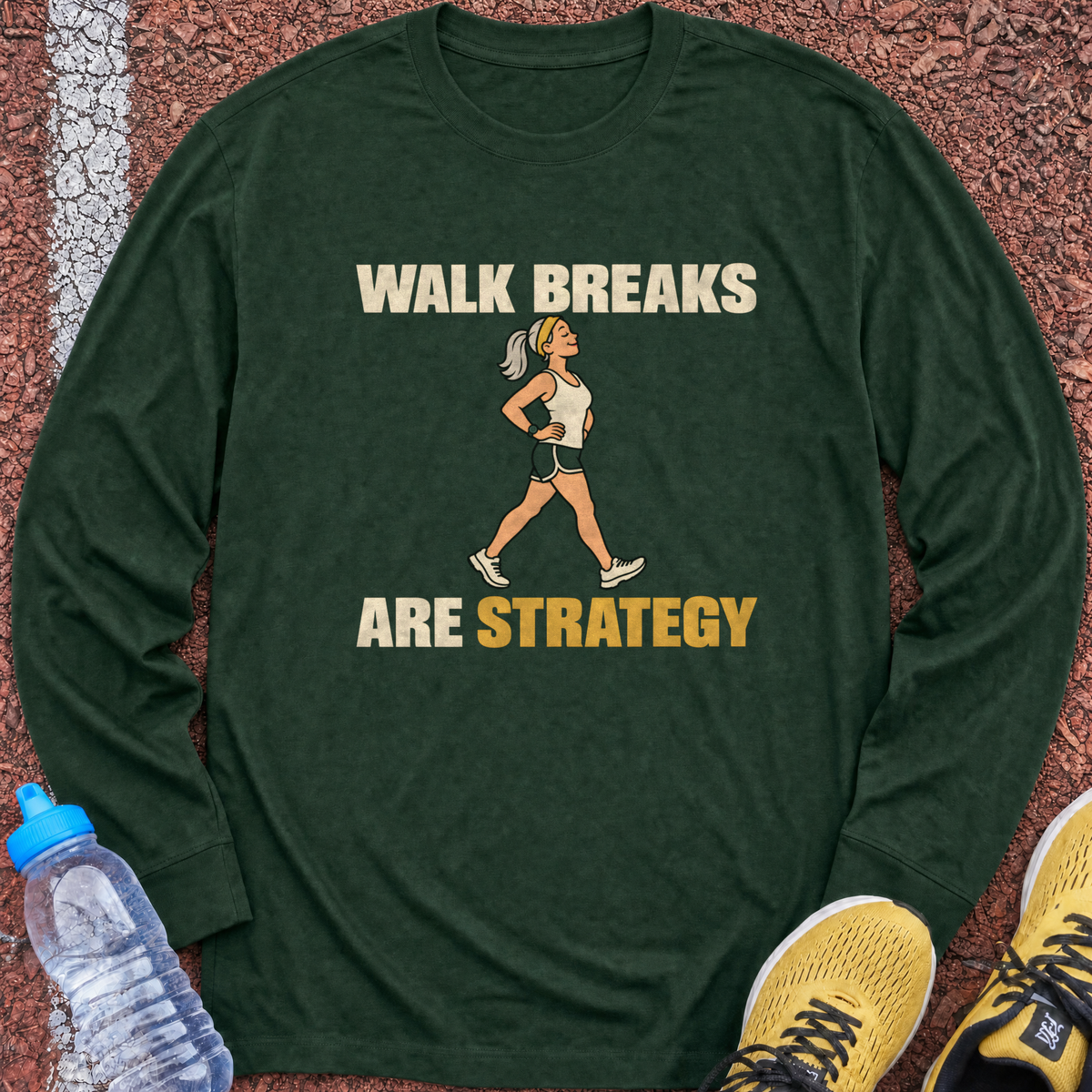 Walk Breaks Are Strategy Long Sleeve - Forest Green