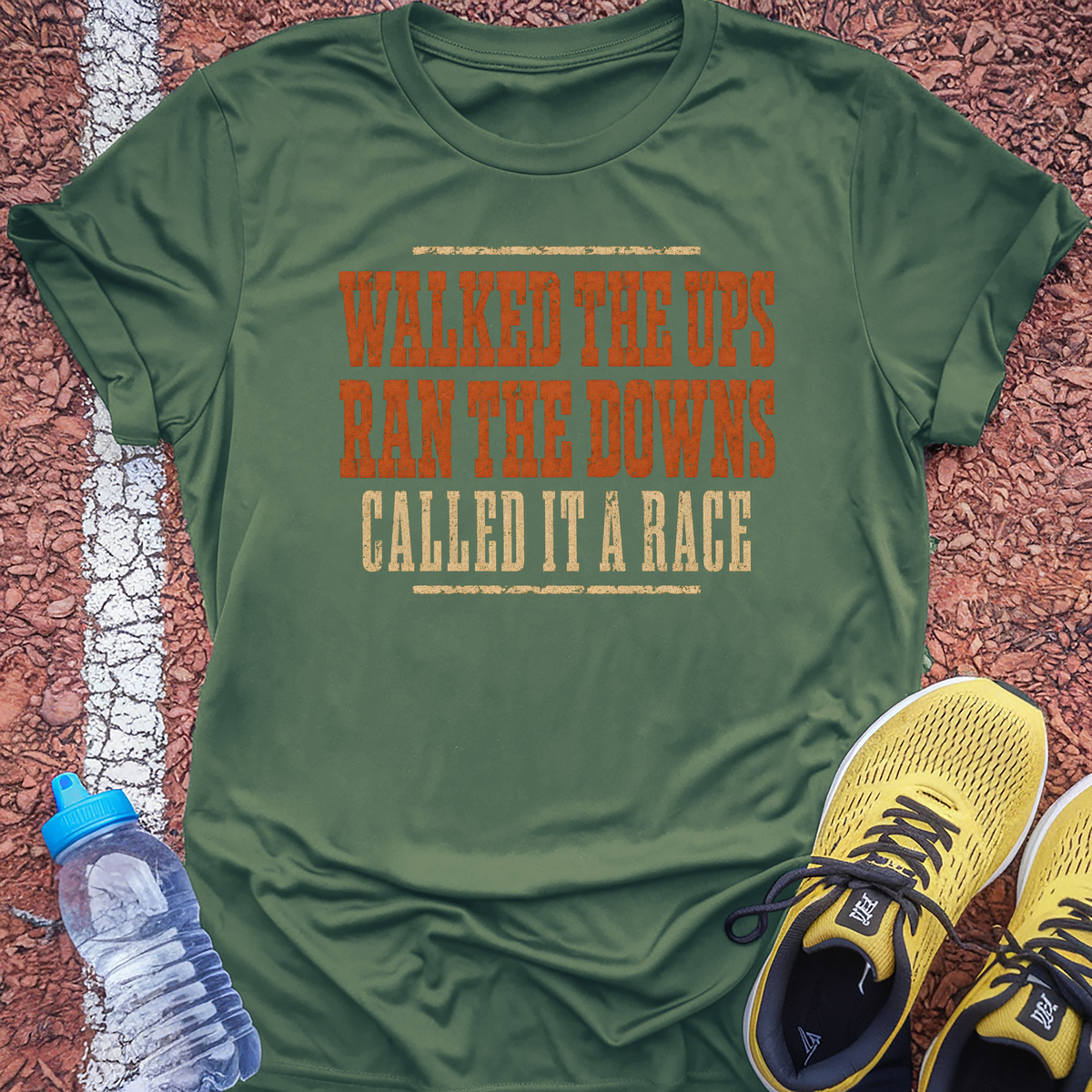 Walked The Ups T-Shirt - Military Green