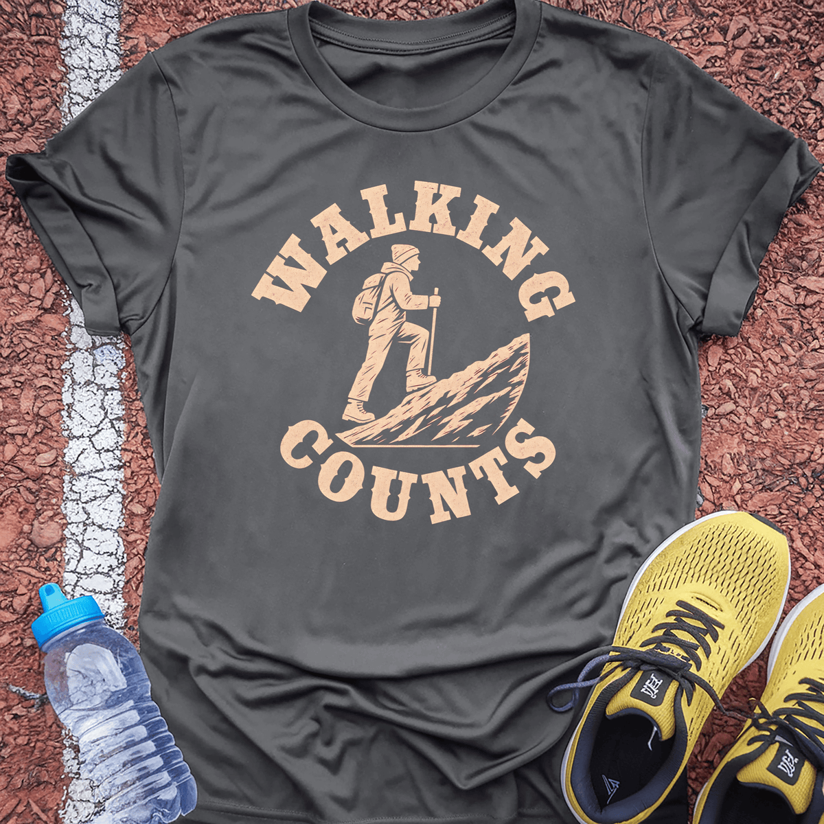 Walking Counts T-Shirt - Charcoal