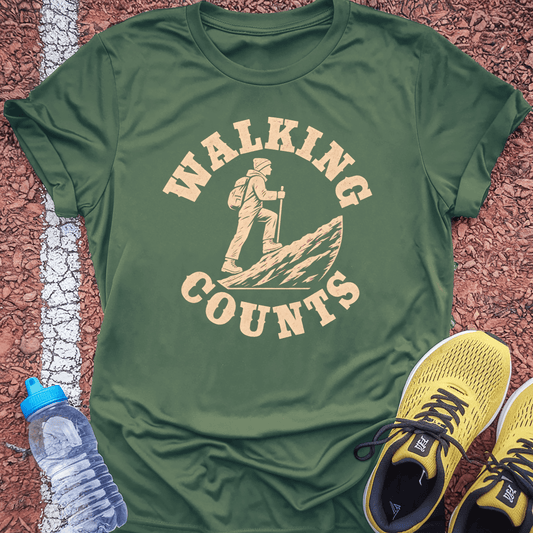 Walking Counts T-Shirt - Military Green