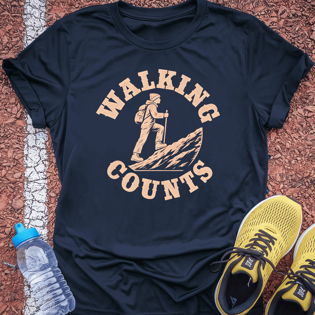 Walking Counts T-Shirt - Navy
