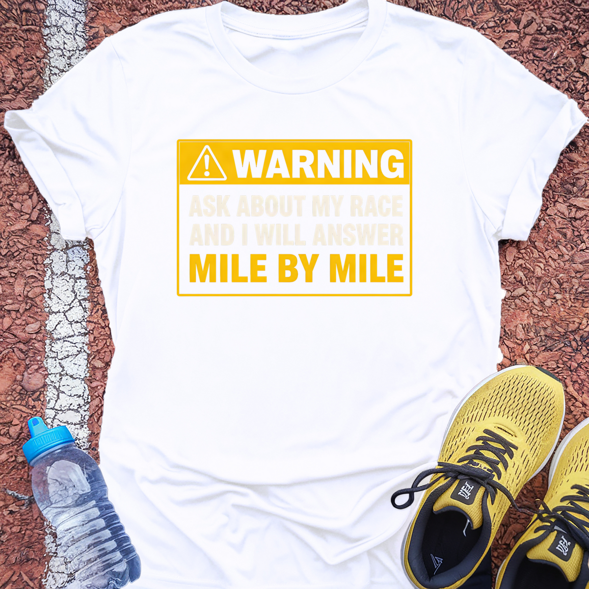 Warning Mile By Mile T-Shirt - White