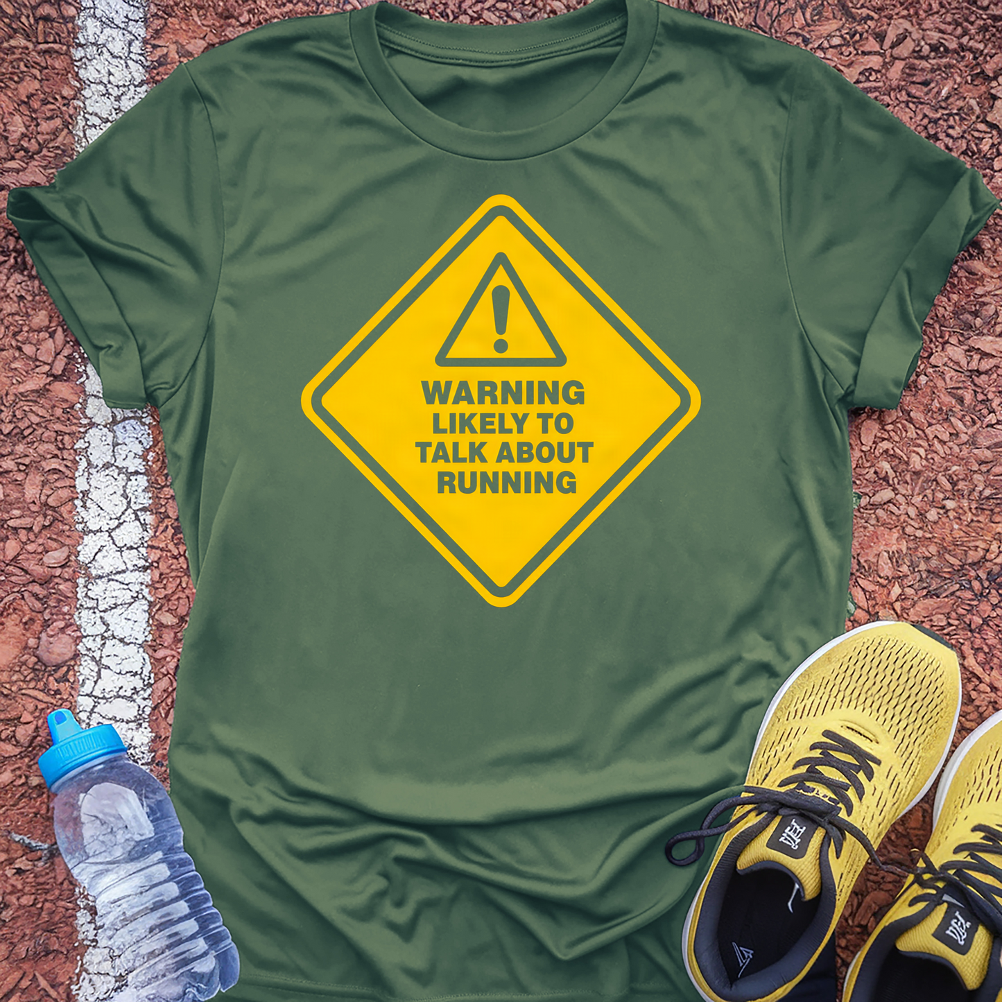 Likely to Talk About Running T-Shirt - Military Green