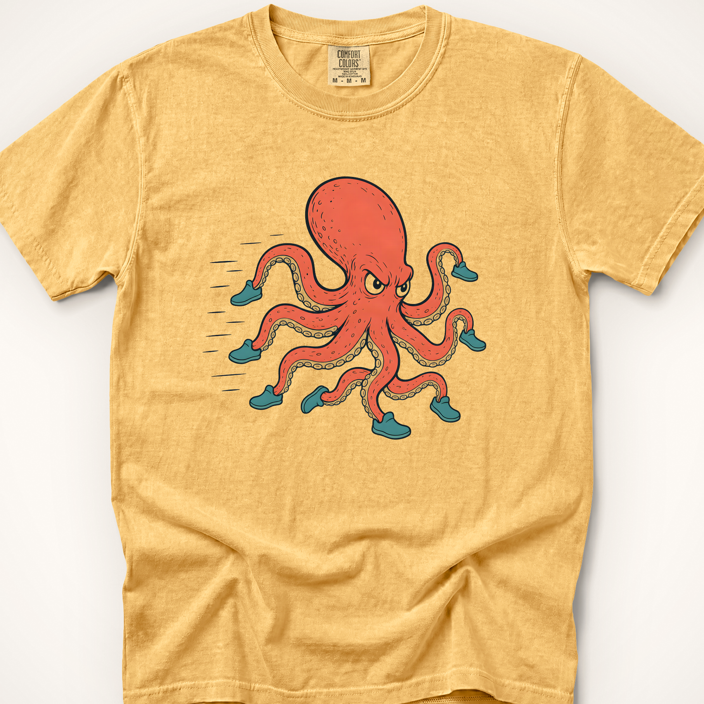 Running Octopus T-Shirt - Mustard