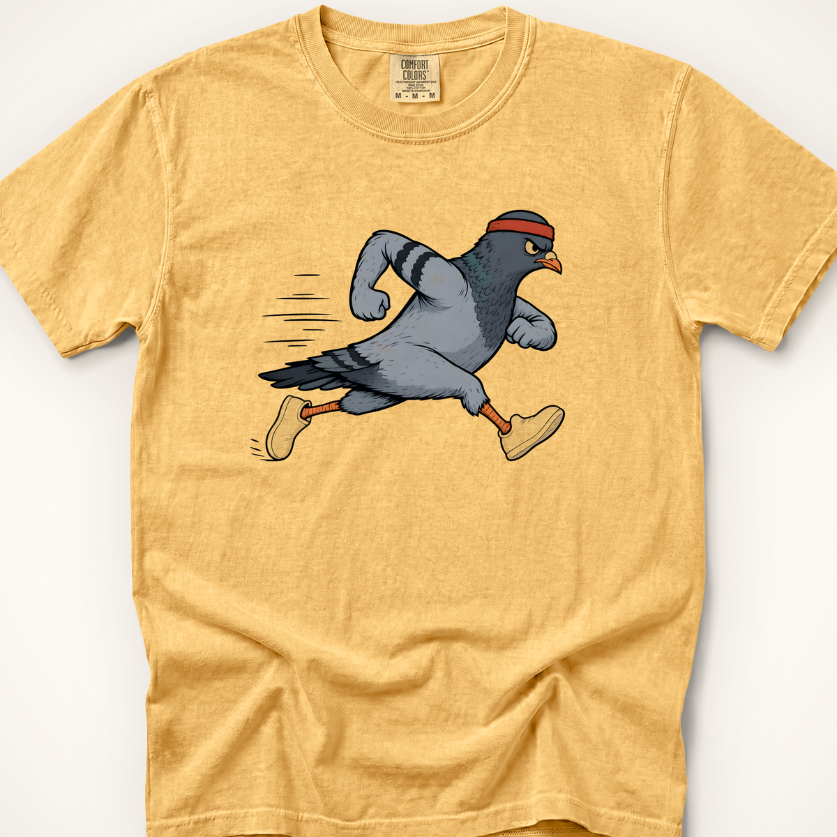 Running Pigeon T-Shirt - Mustard
