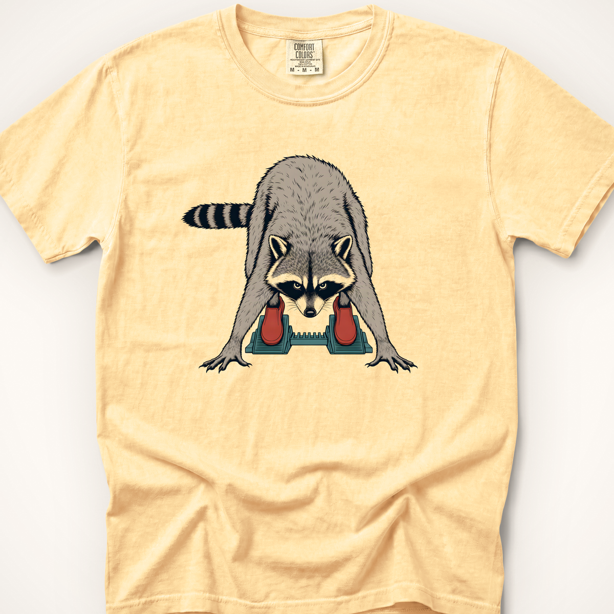 Raccoon in the Blocks T-Shirt - Butter