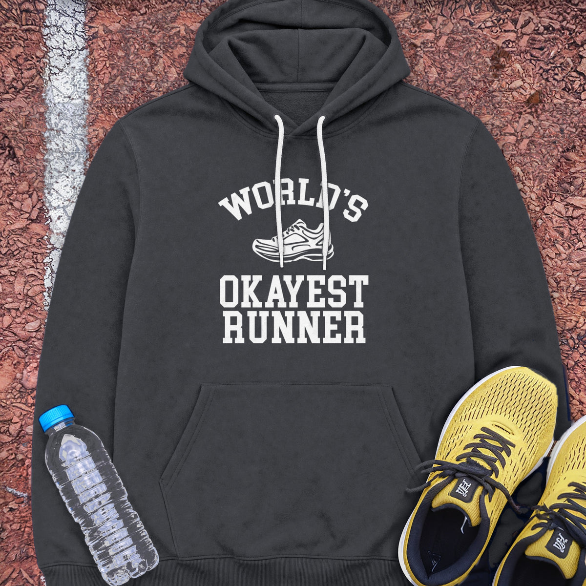 Okayest Runner Hoodie - Dark Heather