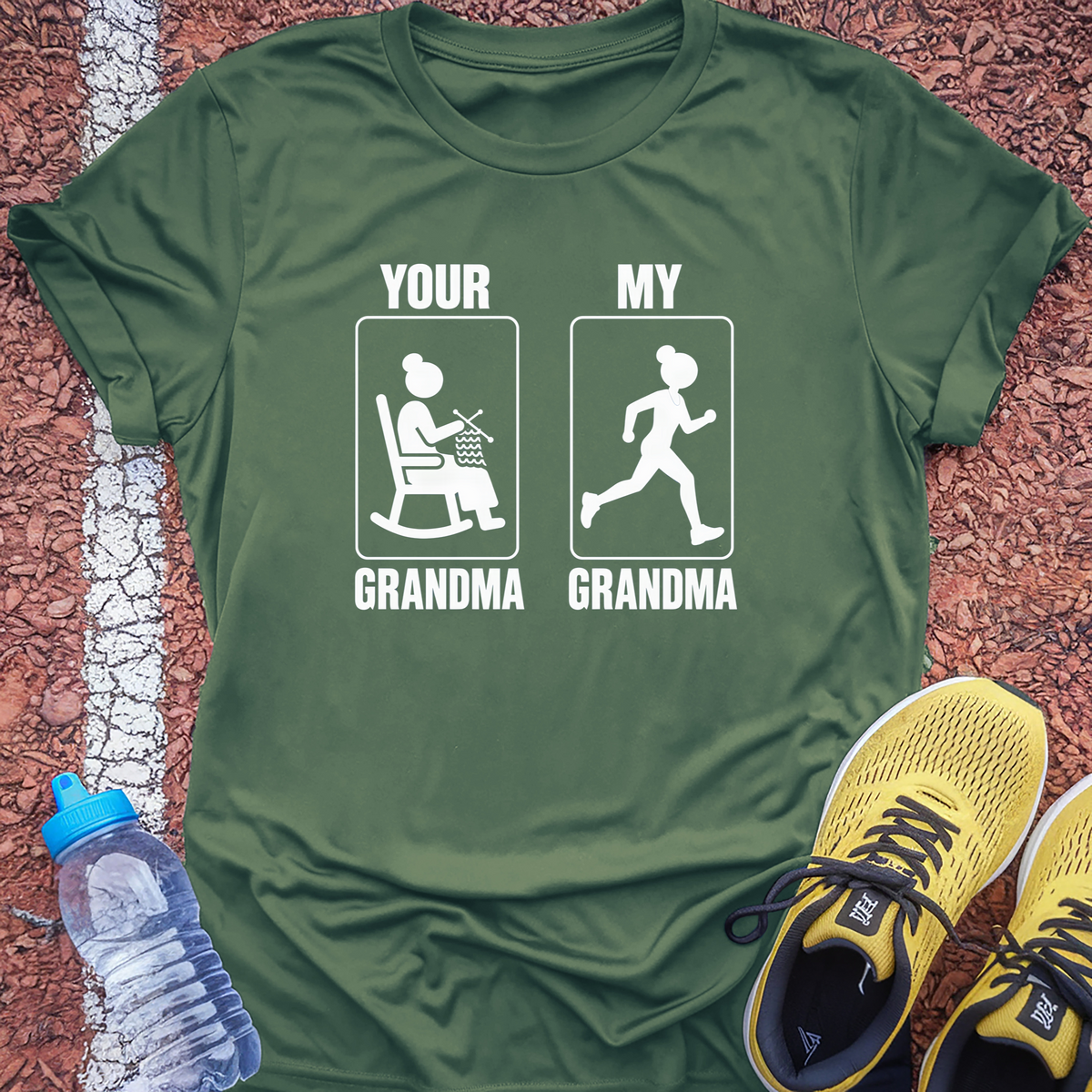 Your Grandma My Grandma Tech Tee - Forest Green