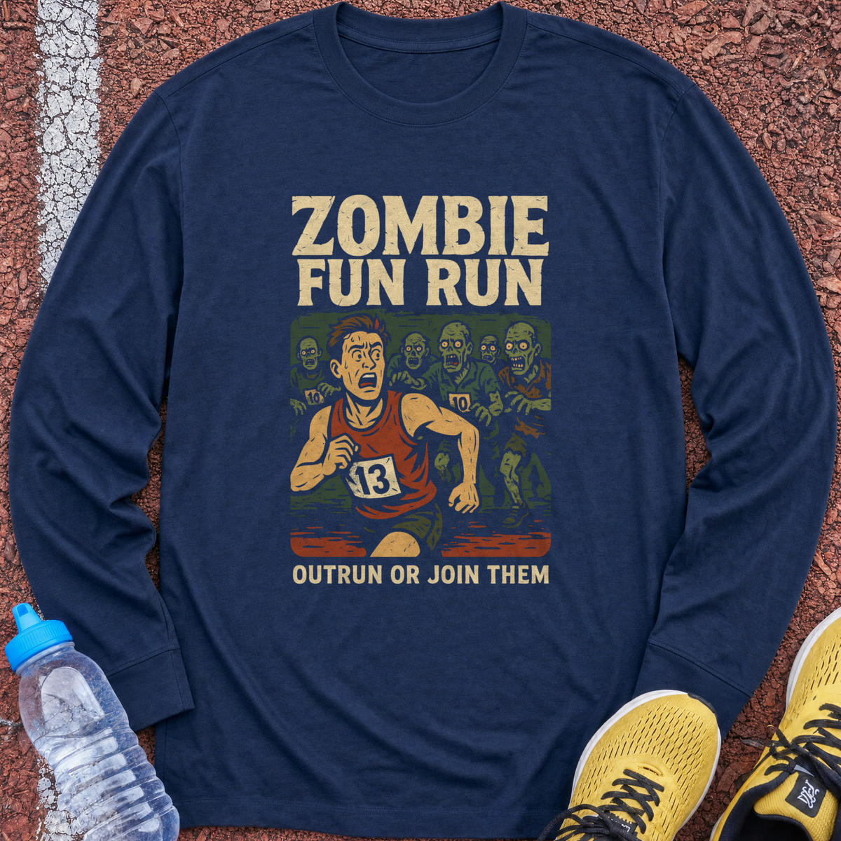 Zombie Fun Run Long Sleeve - Navy